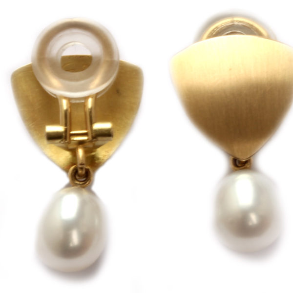 Gewobenes Muster Vintage Stil Clip-On Ohrringe Im Retro-Stil – Ovale Perlen Mit Gewebtem Muster, 24 Mm Groß, In Goldton, Für Nicht Gepiercte Ohren Haarperlen Clips Silber