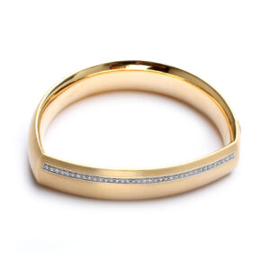 Armreif in Gold und Platin mit Diamanten