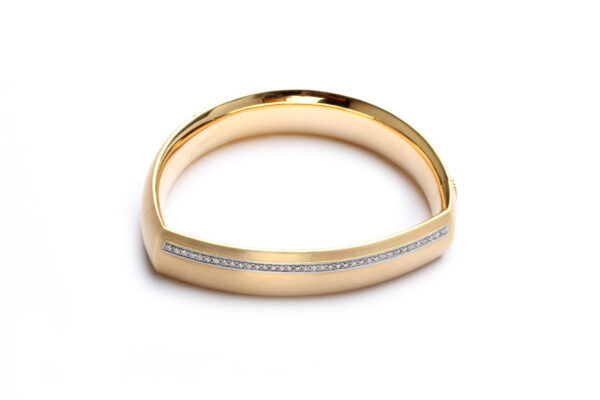 Armreif in Gold und Platin mit Diamanten
