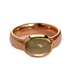 Ring in Rosegold mit Prehnit